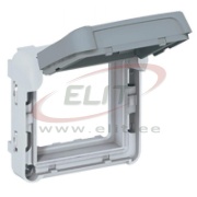 Adapter/tugiraam Plexo55, for Mosaic, 2M, smoked flap, IP55, Legrand, hall