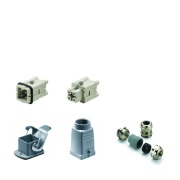 Heavy duty connector RockStar HDC-KIT-HA 03.300 M, kit, size 1, 3P+E, 16A 400V, diecast alumiinium, -40..100°C, brass M20, screw clamp, IP65, Weidmüller