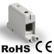 Hargnemisklemm UK95/1A, 1P (2holes) 16-95mm² 220/245A 750V, TS35, paigaldusplaat, MaxPRO, hall