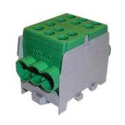 Hargnemisklemm Al/Cu HLAK 35-1/4 M2, 2x 35/25mm²/ 4x 25/16mm², 160/125A 1000VAC/DC, 3.5/2.5Nm, TS35, roheline