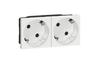 Pistikupesa Mosaic, mehh.| 2x 2P+E 45°, puutekaitse, 16A 250VAC, vedruklemm, 4M, Legrand, valge