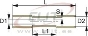 Butt Connector Ver 5.5 g heat shrink, 4..6mm² 600V, L41mm, -10..105°C, Polyolefin, copper, 100pcs/pck, yellow