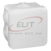 Plastic Box Plexo, 80Wx80Hx45D, 7glands ø4..20mm cable/tube, -25..40°C, PS, clippable cover, IP55 IK07, white