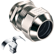 Cable Gland Progress EMC easyConnect, M63x1.5, ø40..52mm| 2piece sealing insert, thread 10mm, ss 1.4310 contact spring, -60..100°C, nickel-plated brass, TPE, NBR, incl. O-ring, CE/IEC/VDE/UL/EAC, IP68/69