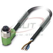Sensor/actuator Cable SAC-4P-1.5-PUR/M12FR, M12 90° 4pin socket », 4A 250VAC/DC, -25..90°C, L1.5m PUR cable, IP68, Phoenix, black