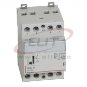 Modular Contactor CX³, 4NO 40A 400VAC, cv 230VAC low noise, handle, 3M, TS35