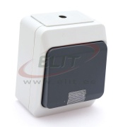 SM Switch Nortic, 2way w. indicator light, 10A 250VAC, plug-in clamp, IP44, grey