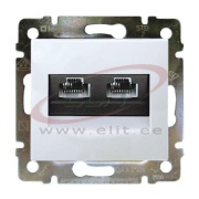 FM Socket Valena, mech.| 2x RJ45 cat.6 UTP, spring clamp, white