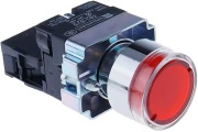 Pushbutton B2, LED ill. 24VAC/DC, 1NC 10A 250VAC, IP40, red