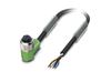 Sensor/actuator Cable SAC-4P-1.5-PUR/M12FR, M12 90° 4pin socket », 4A 250VAC/DC, -25..90°C, L1.5m PUR cable, IP68, Phoenix, black