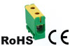Universal Terminal Block Al/Cu UK16/1PE, 1P (2holes) 1.5-16mm² 75/85A 690V, Hex4 1.5Nm 1.5mm², 3.5Nm 2.5..6mm², 7Nm 10..16mm², TS35, yegr
