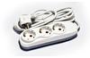 Multi-Outlet Extension Quattro, 3x 2P+E Schuko 3600W 16A 250VAC, 3m cable 3x 1.5mm², Nilson, white