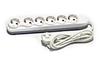 Multi-Outlet Extension Quattro, 6x 2P+E Schuko 3600W 16A 250VAC, 2m cable 3x 1.5mm², white